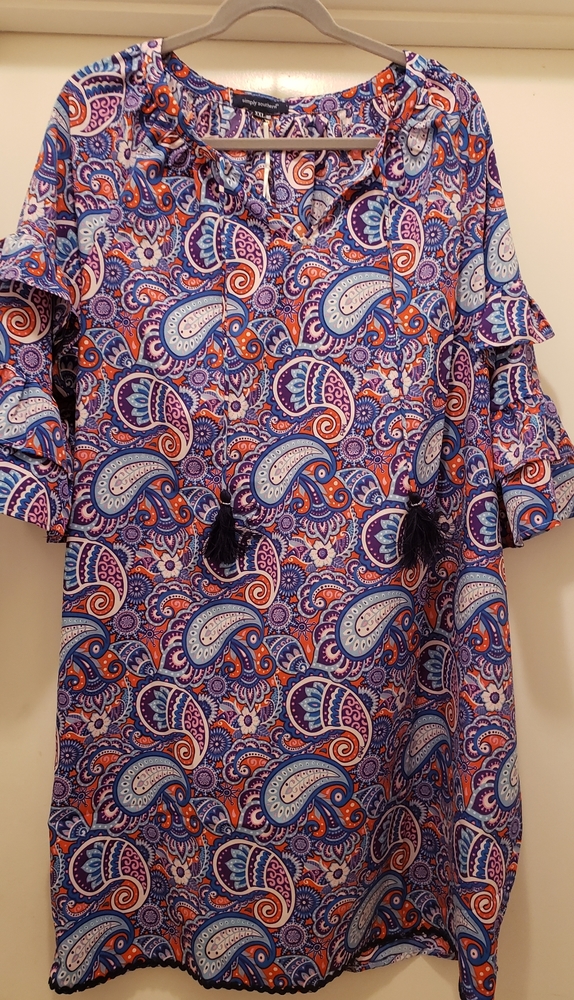 Simply Southern 3/4 bell sleeve dress with tassels